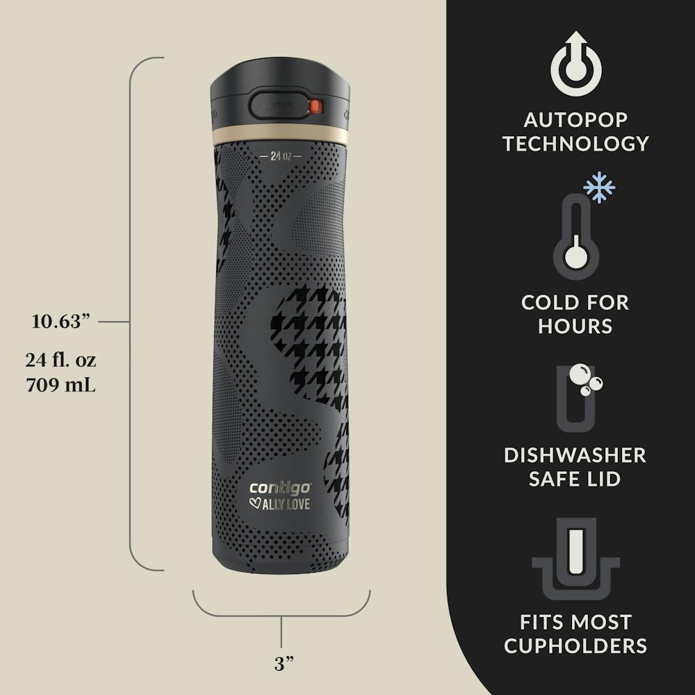 Contigo® x Ally Love Jackson Chill 2.0 Stainless Steel Water Bottle with AUTOPOP® Lid, 24oz - Violet
